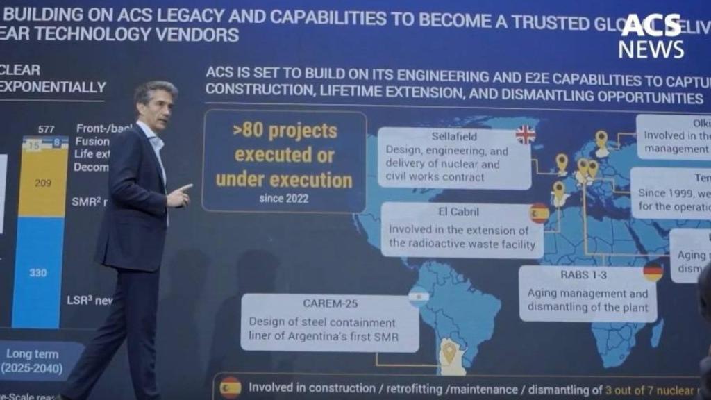 El CEO de ACS, Juan Santamaría, durante el Data Center Investor Day 2025