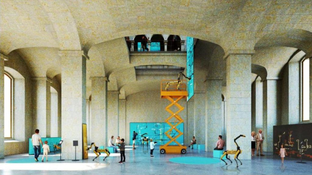 Sala principal de la Foneria, en una imagen del proyecto de H Arquitectes para el futuro Centro de Cultura Digital de Cataluña