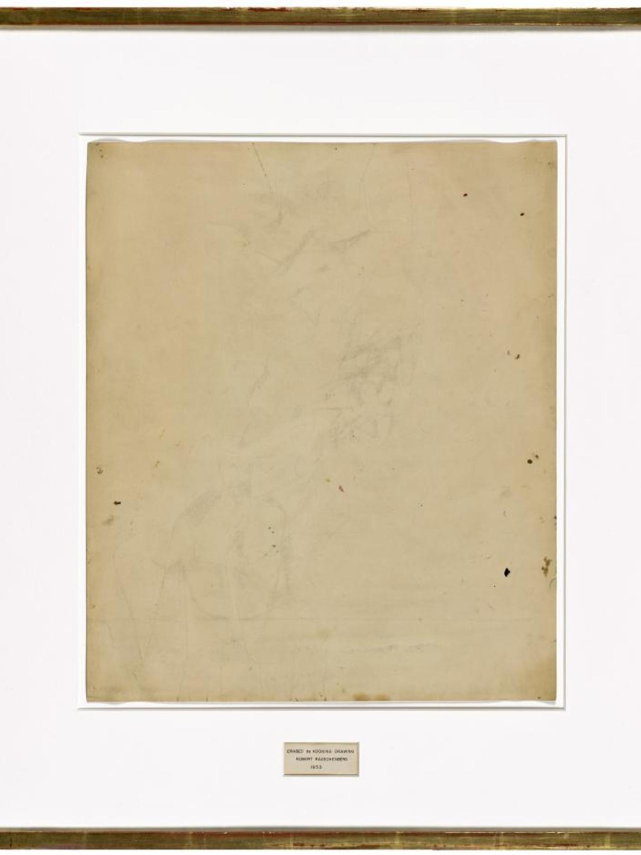Dibujo de De Kooning borrado, por Robert Rauschenberg