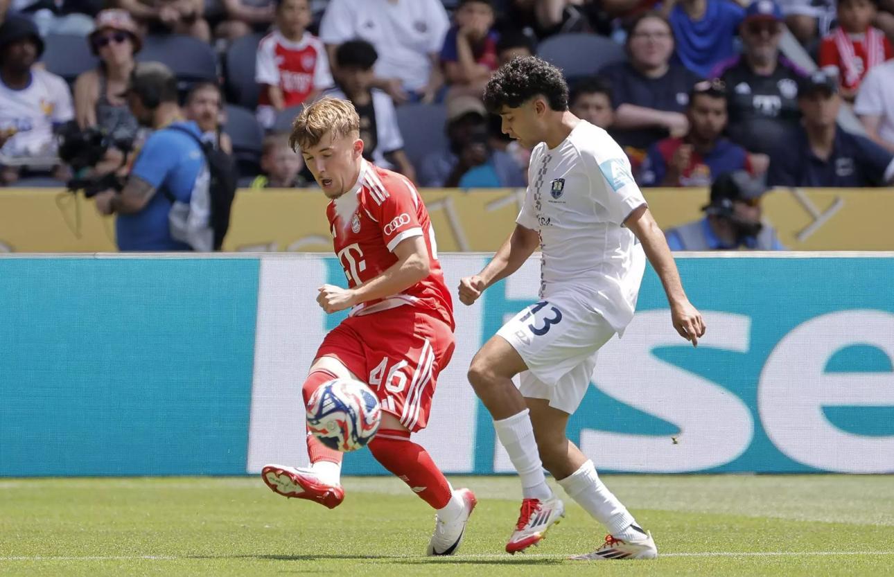 Lennart Karl, en un partido con el Bayern de Múnich