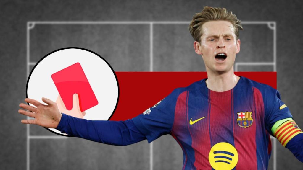 La tarjeta roja del derbi Espanyol-Barça para Frenkie de Jong