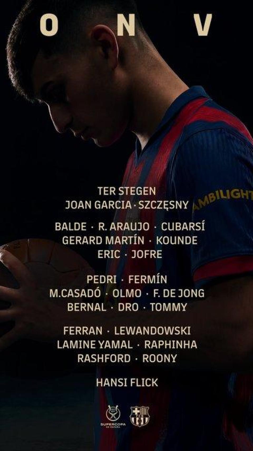 Convocatoria del Barça para Arabia Saudí