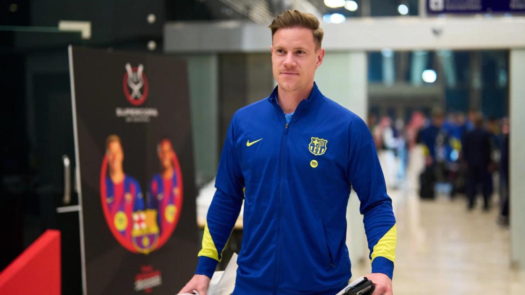 Ter Stegen, en la expedición del Barça rumbo a Arabia Saudí para la Supercopa