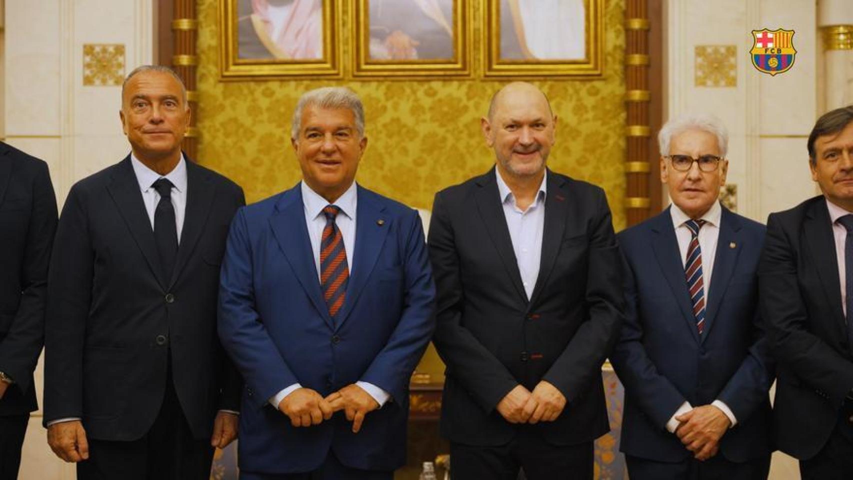 Joan Laporta recibe a Rafael Louzán en el hotel Ritz-Carlton