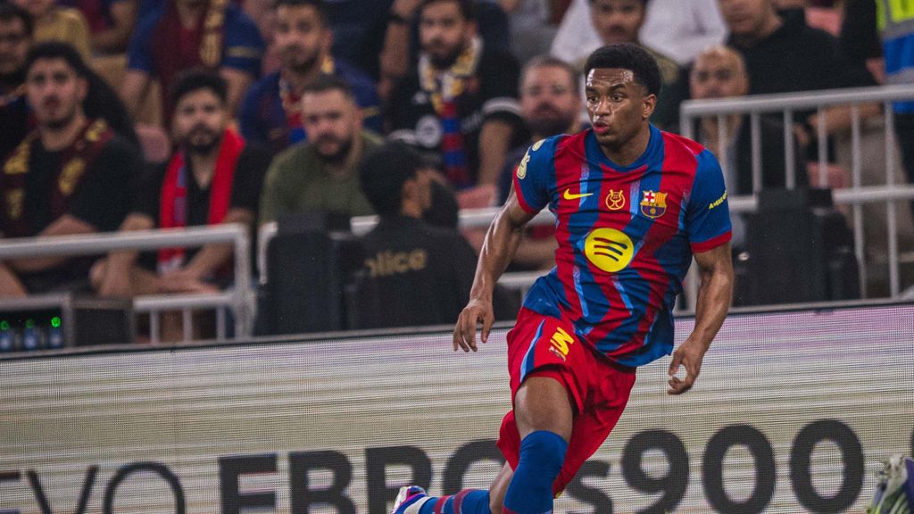 Alejandro Balde durante el Barça-Athletic de Supercopa