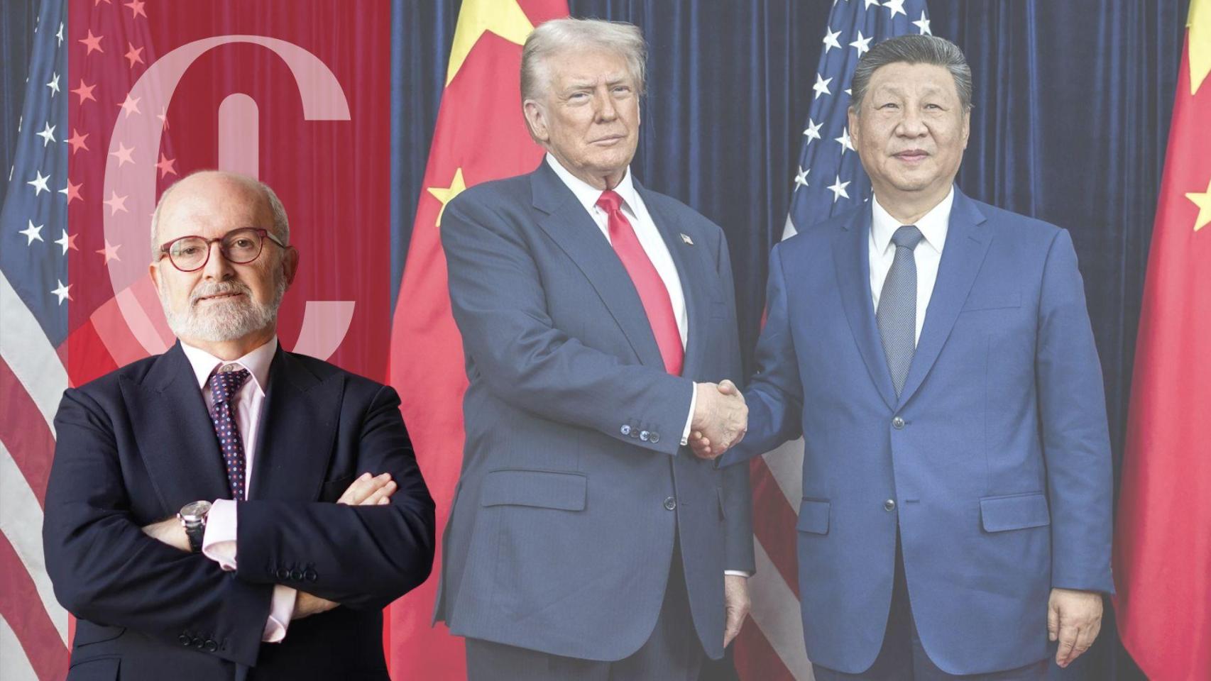El presidente de EEUU, Donald Trump (i), y su homólogo chino, Xi Jinping (d)