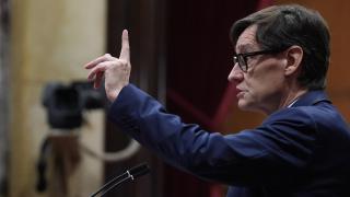 El presidente de la Generalitat, Salvador Illa, durante una intervención en el Parlament