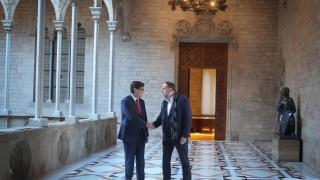 Salvador Illa, se reúne con el presidente de ERC, Oriol Junqueras, a 9 de enero de 2026