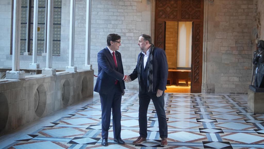 Salvador Illa, es reuneix amb el president d'ERC, Oriol Junqueras, el 9 de gener de 2026