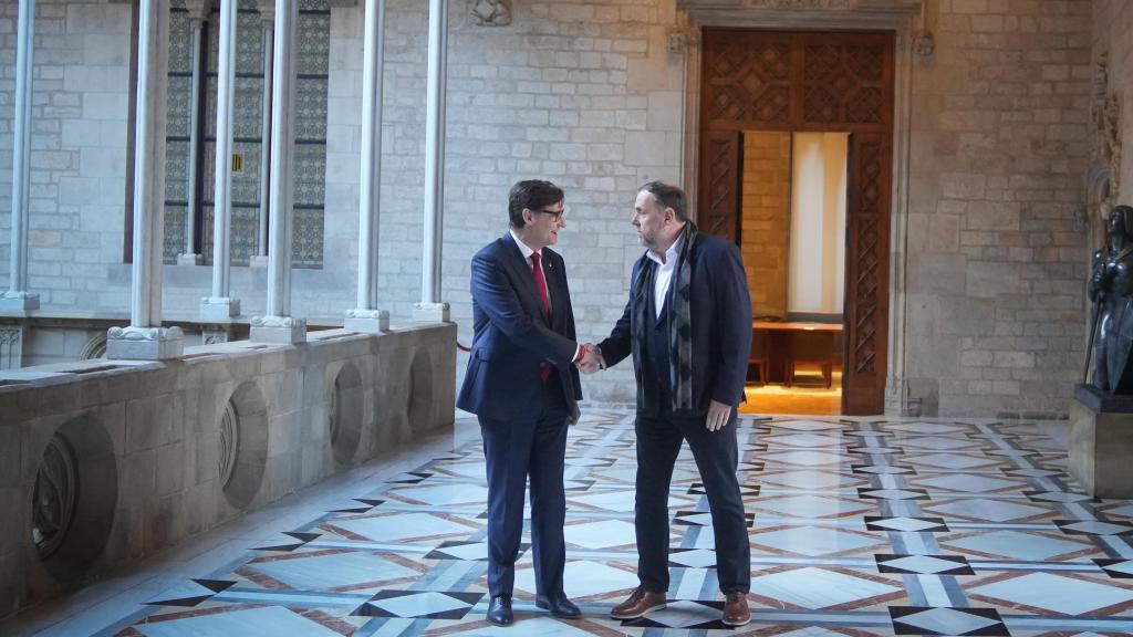 Salvador Illa es va reunir amb el president d'ERC, Oriol Junqueras el 9 de gener de 2026 després d'acordar el nou finançament autonòmic
