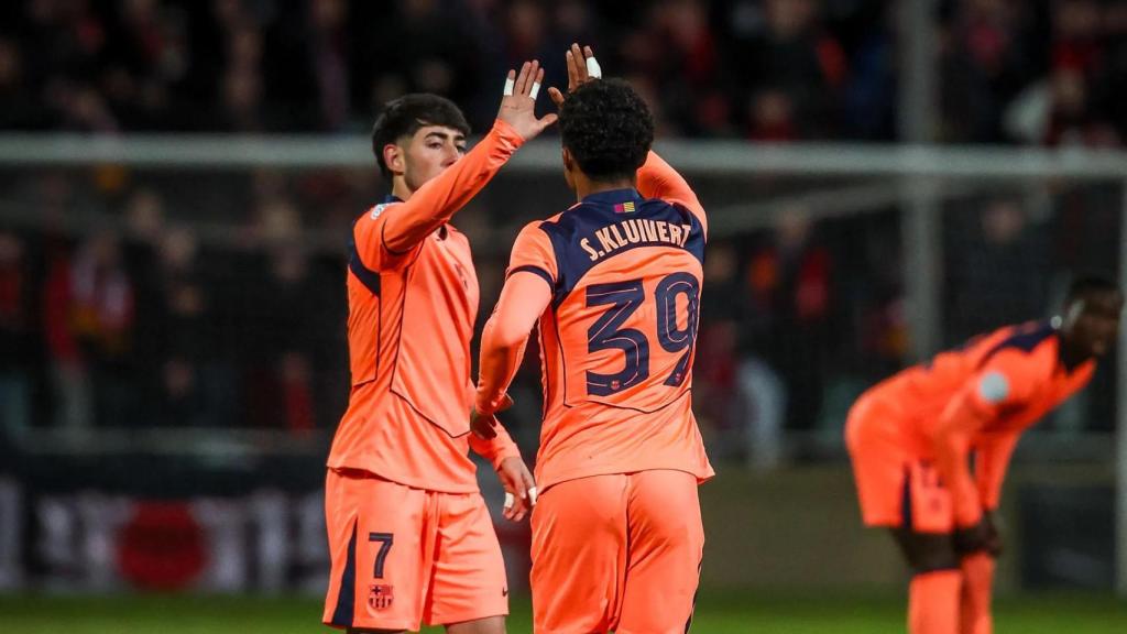 Dani Rodríguez y Shane Kluivert en el Reus-Barça B