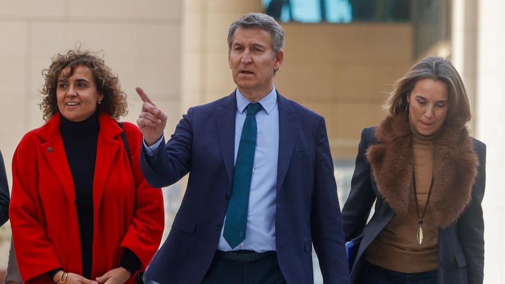 El presidente del Partido Popular, Alberto Núñez Feijóo, en Barcelona