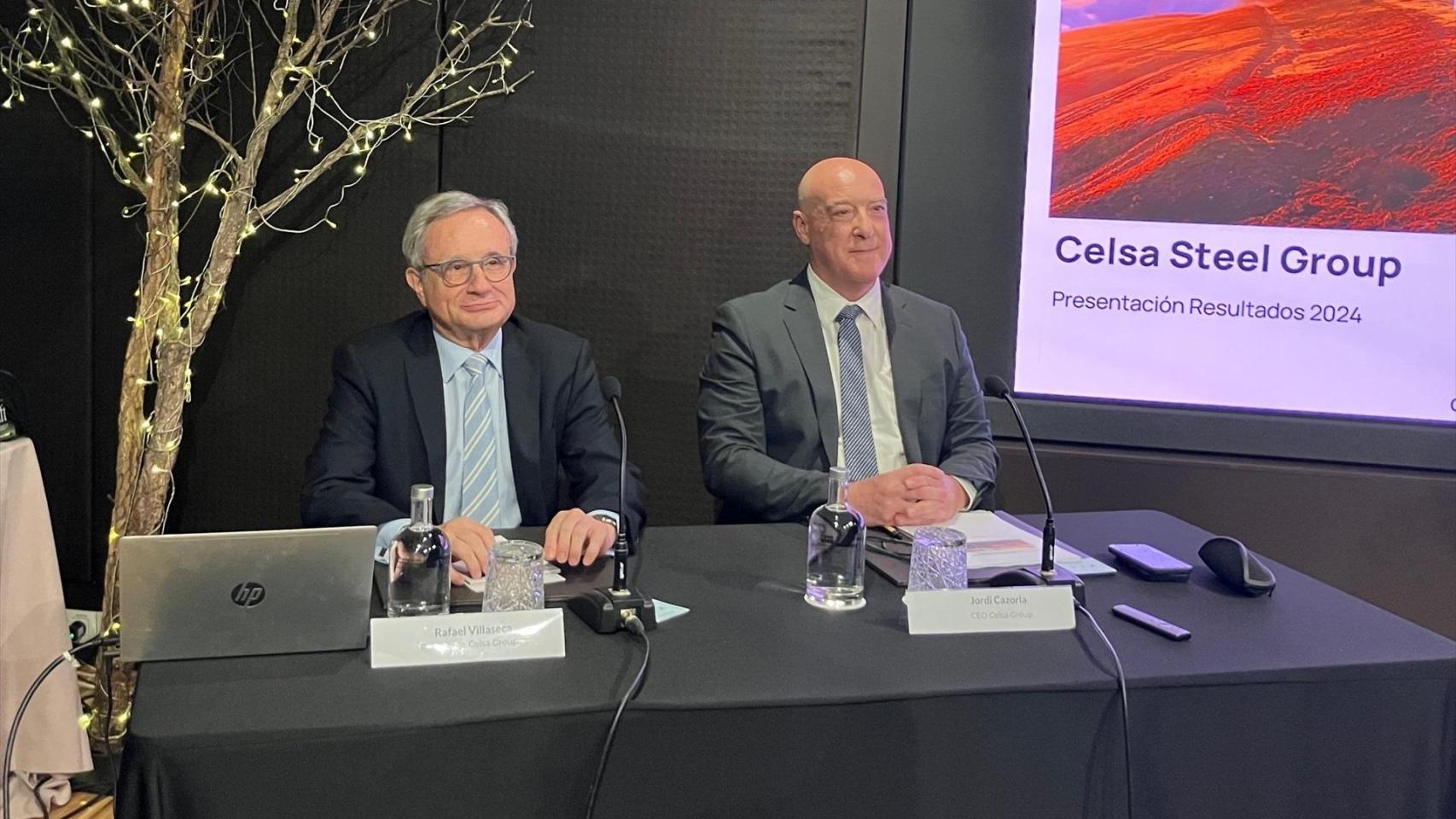 El presidente de Celsa, Rafael Villaseca (izq.) y el consejero delegado, Jordi Cazorla / EP