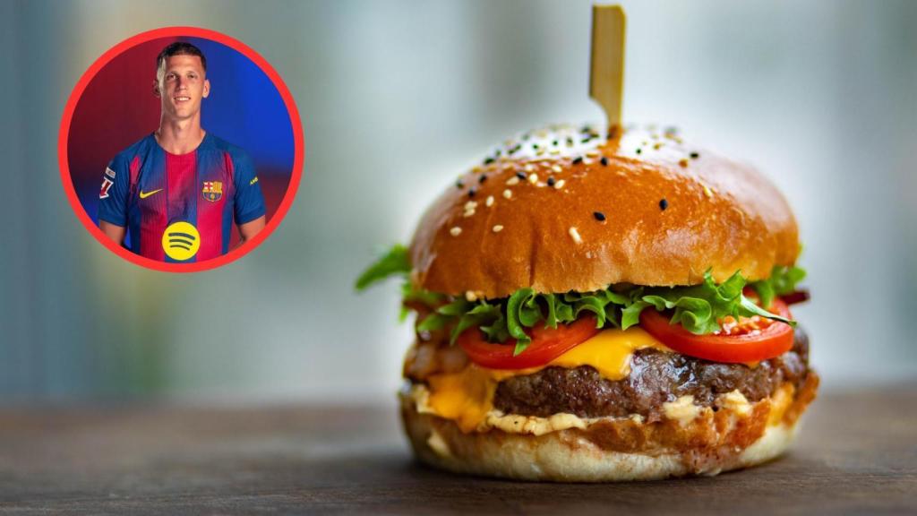 Dani Olmo y hamburguesa