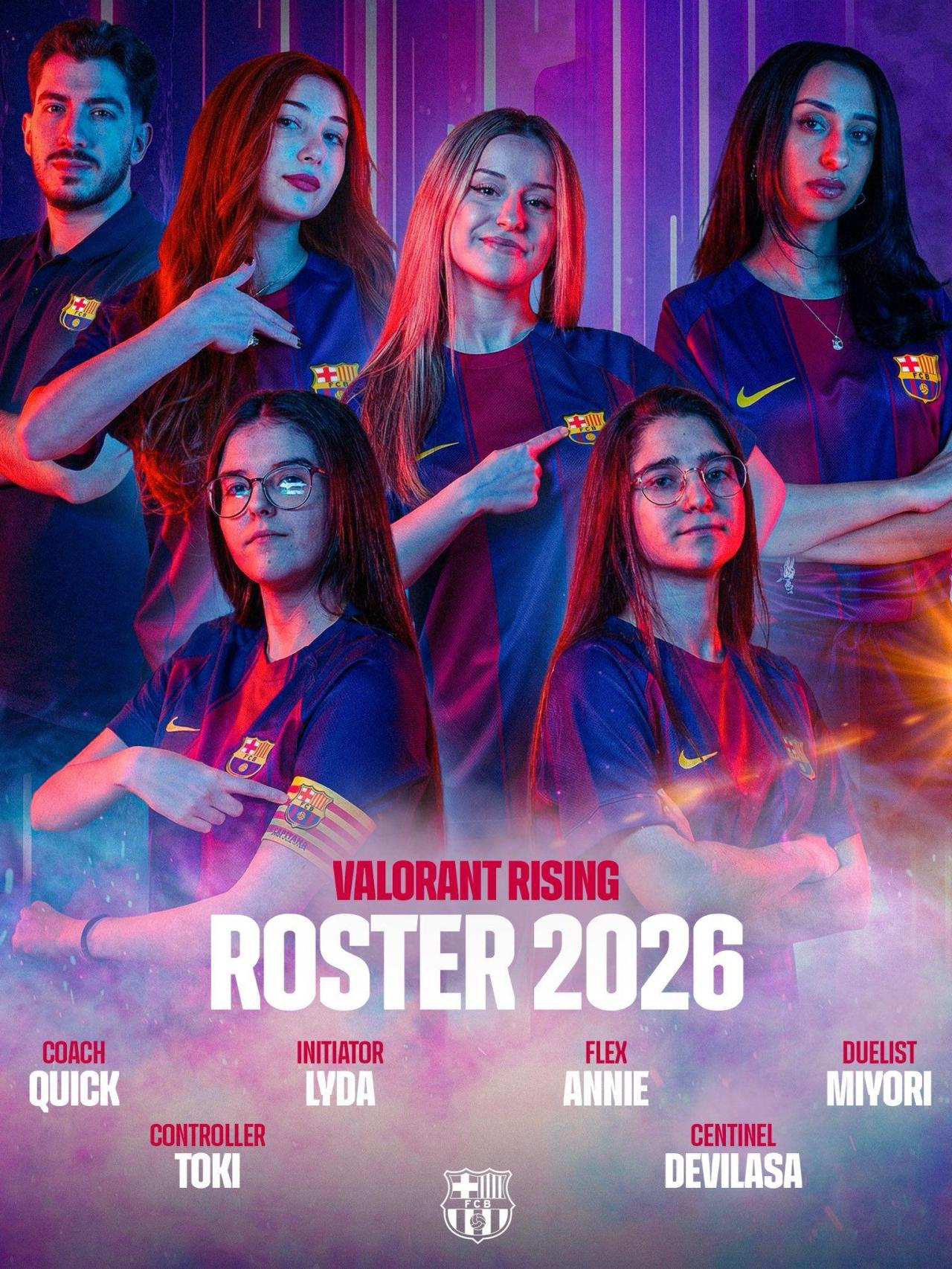 La plantilla de l'equip femení del Barça de Valorant