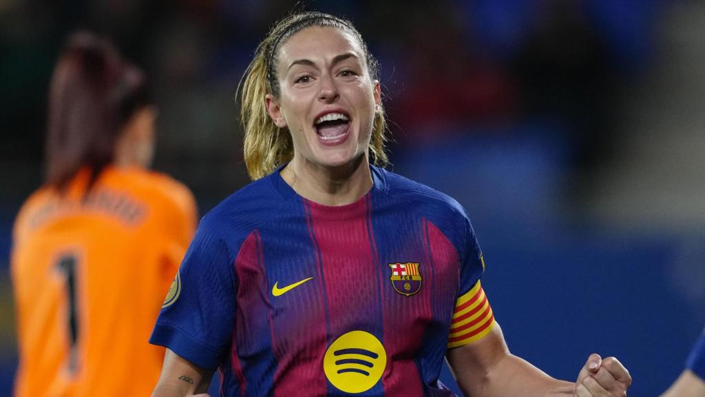 Alexia Putellas celebra su gol en el Barça Femenino-Atlético de Madrid
