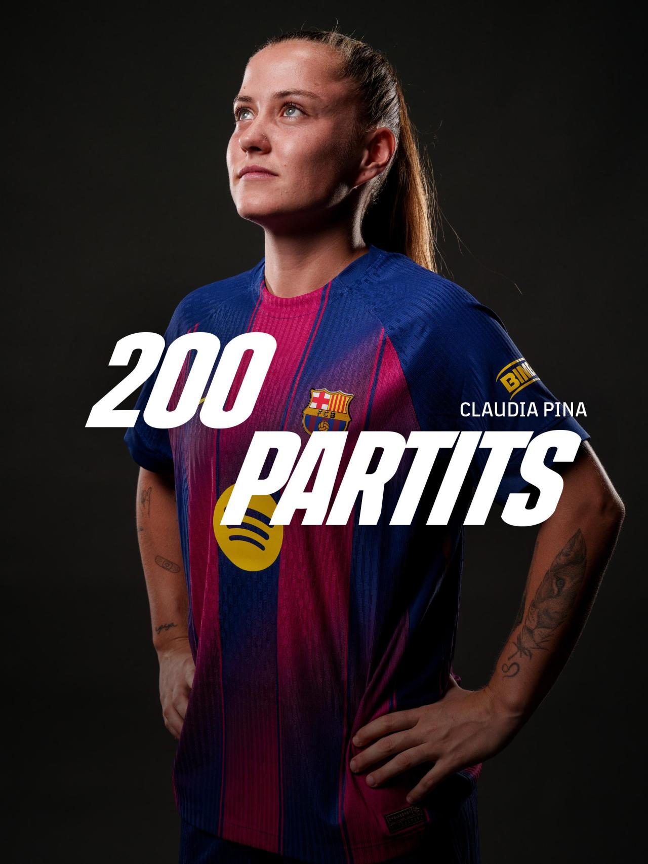 El FC Barcelona celebra els 200 partits oficials de Claudia Pina amb el Barça Femení