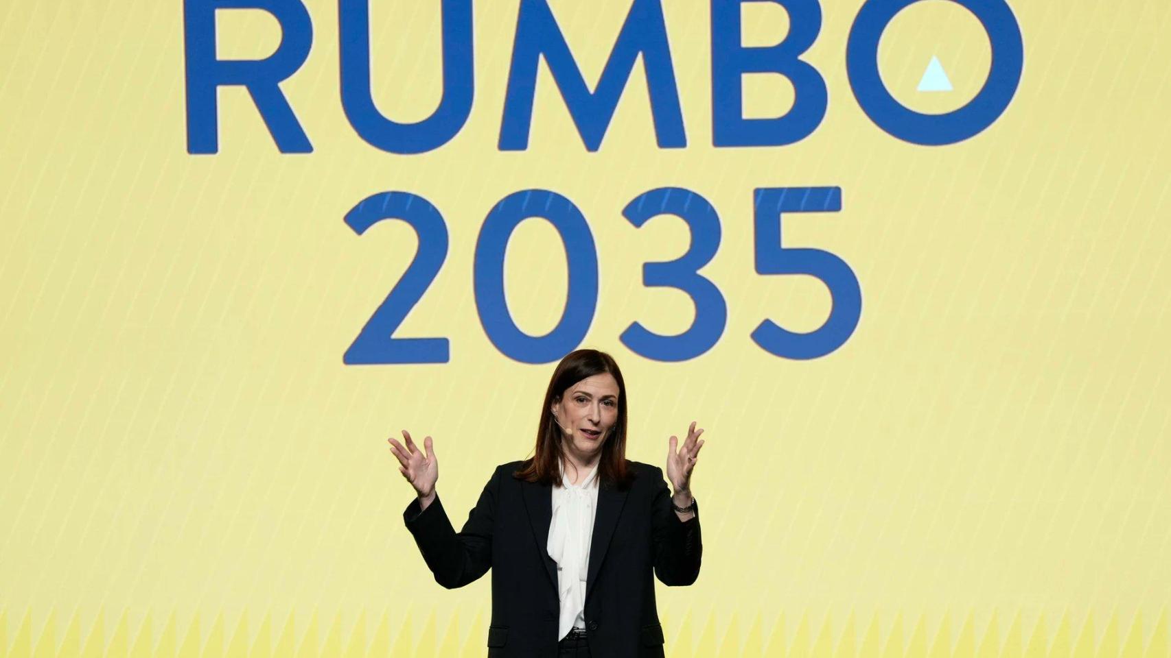 Carolina Martinoli, presidenta de Vueling, en Barcelona ayer