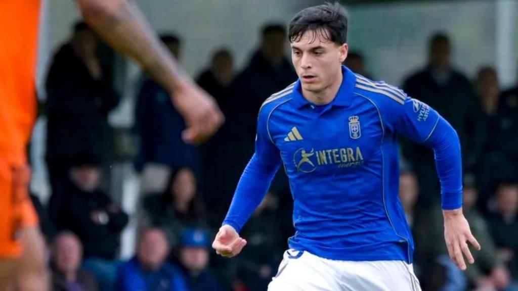 Joaquín Delgado, en un partido del Real Oviedo Vetusta