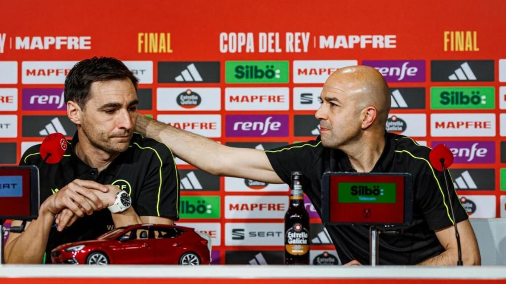 Ricardo de Burgos Bengoetxea i Pablo González Fuertes s'emocionen a la prèvia del clàssic de la Copa del Rei