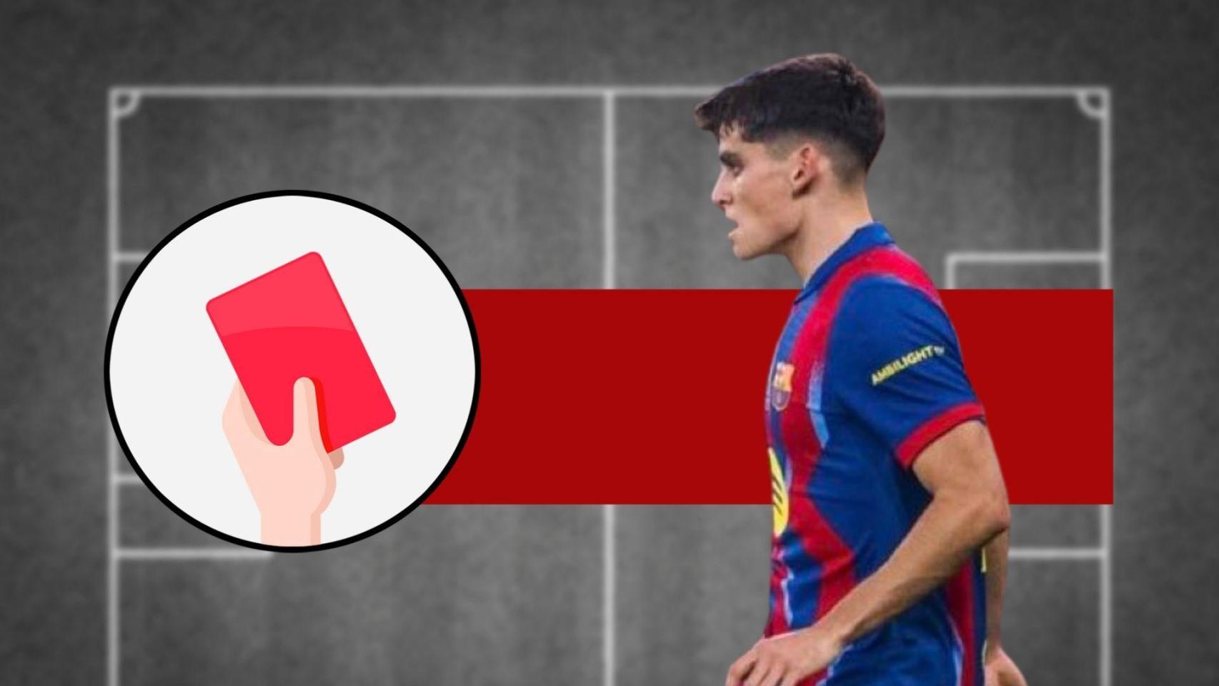 Tarjeta roja del Racing de Santander-Barça para Gerard Martín