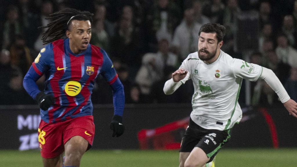 Jules Koundé en el Racing de Santander-Barça de la Copa del Rei