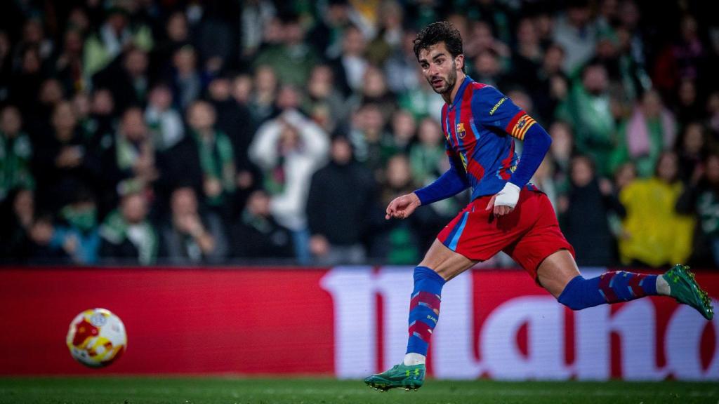 Ferran Torres en el Racing-Barça de la Copa del Rey