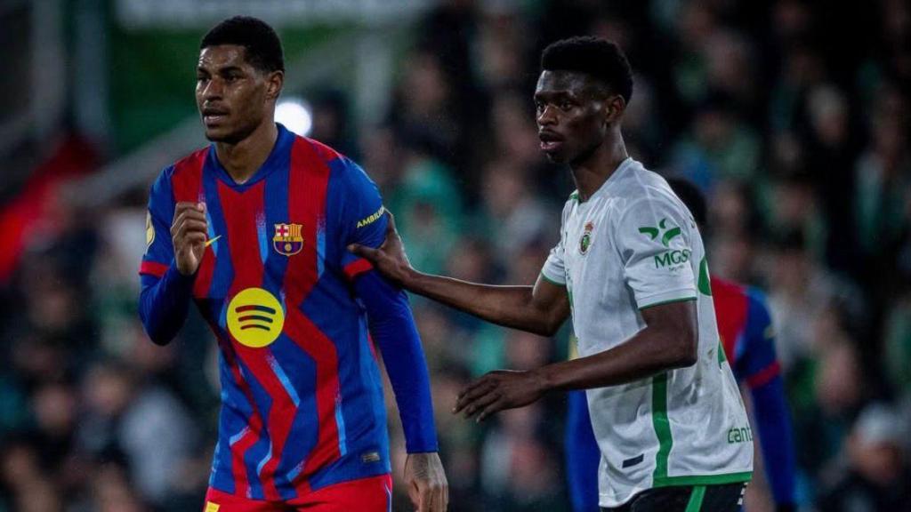 Marcus Rashford en el Racing-Barça de la Copa del Rey