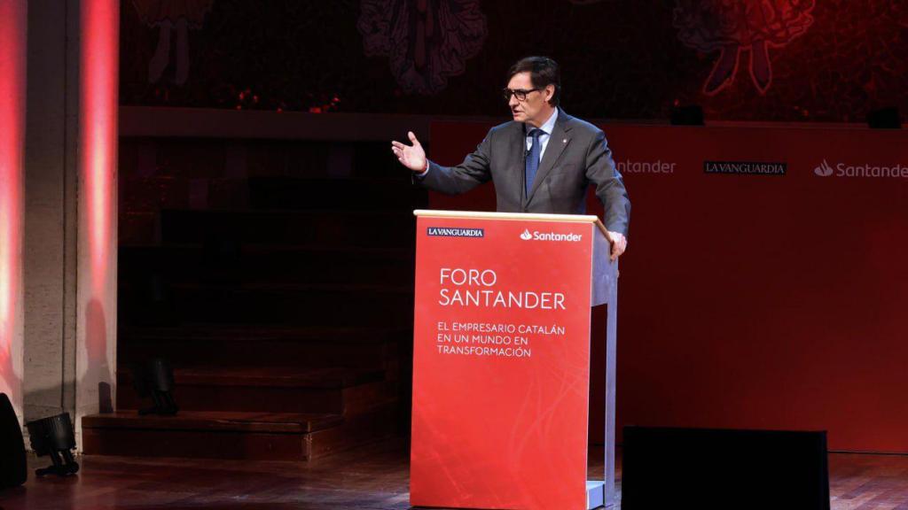 El 'president' de la Generalitat, Salvador Illa, en un acto en el Palau de la Música Catalana, Barcelona, el 15 de enero de 2026