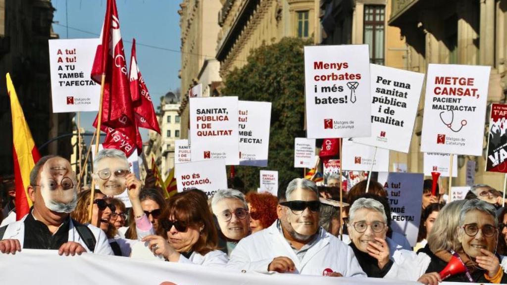 Manifestación de Metges de Catalunya en Barcelona