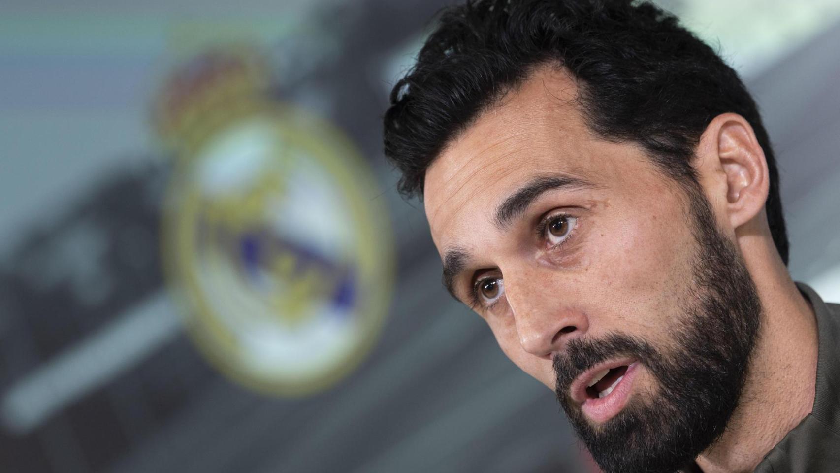 Arbeloa, en rueda de prensa, antes del Real Madrid-Levangte