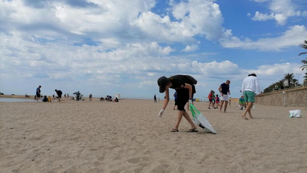 Limpieza de una playa (recurso)