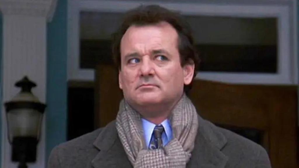 Bill Murray en un fotograma de la película Groundhog Day (1993)