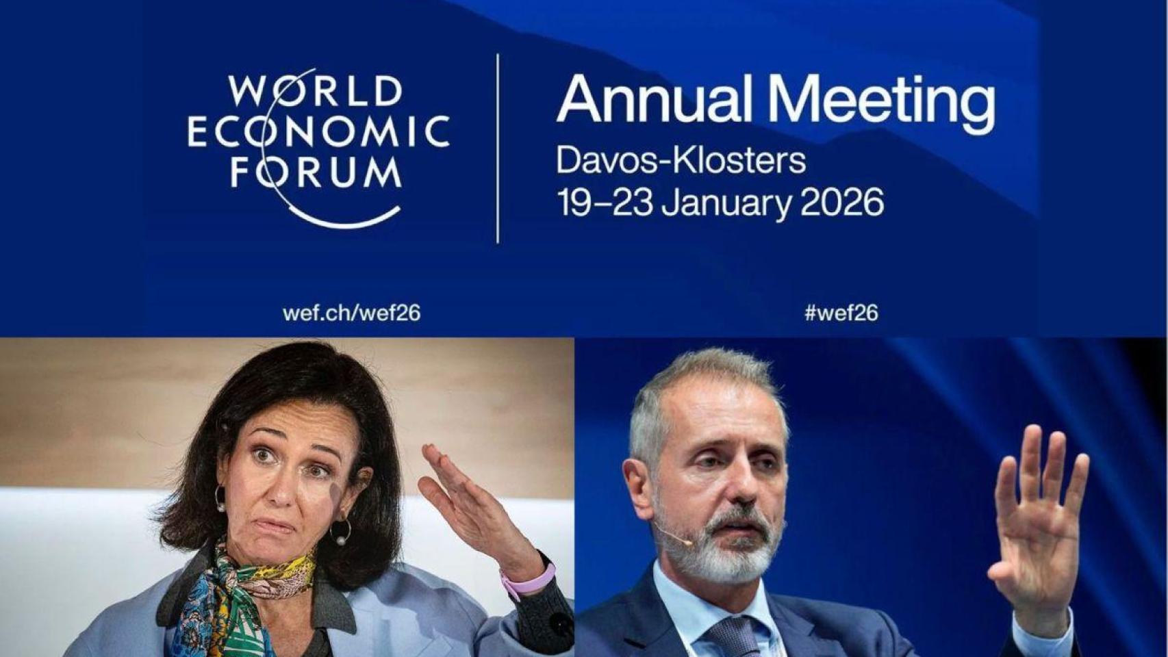 Ana Botín y Marc Murtra en el foro de Davos