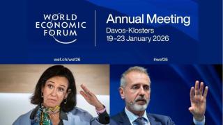 Ana Botín y Marc Murtra en el foro de Davos