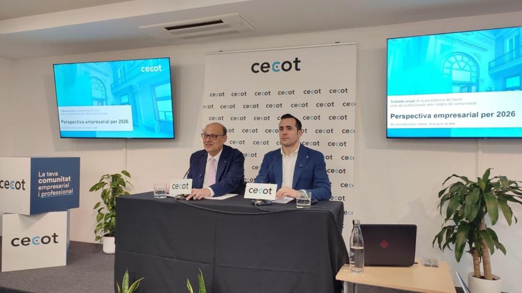 El presidente de la Cecot, Xavier Panés, y el secretario general, Oriol Alba