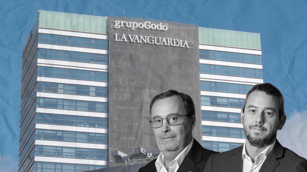 Raimon Grífols (izq.), y Víctor Grífols Deu, consejeros de Deria, con la Torre Godó de fondo / CG