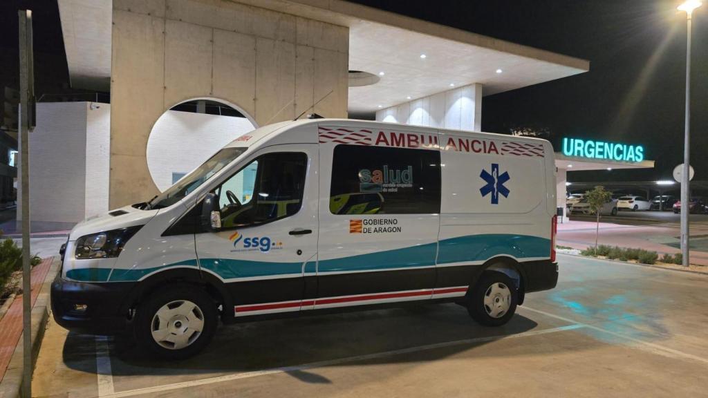Una ambulancia de SSG en Aragón, donde presta el servicio de