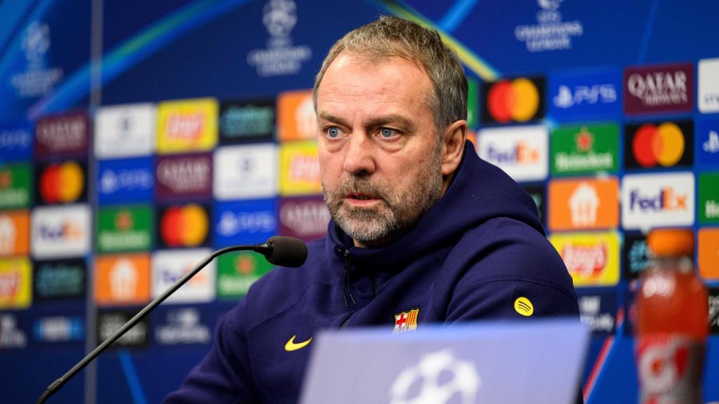 Hansi Flick, en la rueda de prensa previa al Slavia Praga-Barça de Champions League