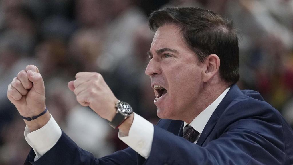 Xavi Pascual celebra una cistella del Barça