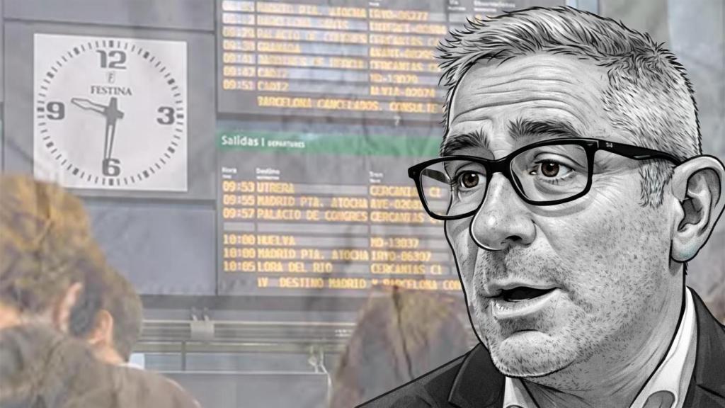 Fotomontaje de Antonio Carmona, portavoz de Renfe en Cataluña