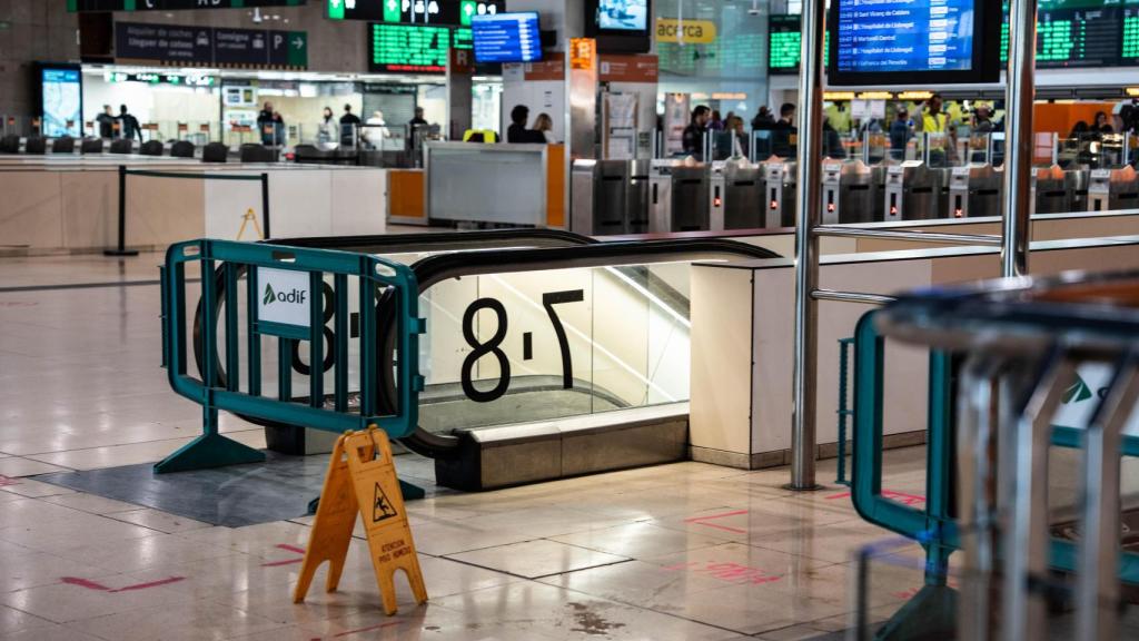 La estación de Sants de Barcelona este jueves por la mañana