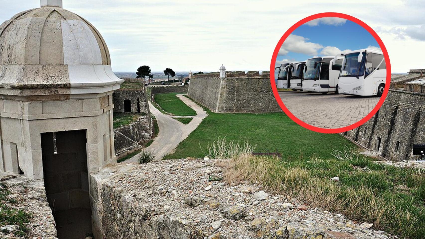 Castillo de Sant Ferran y buses