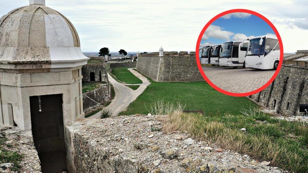 Castillo de Sant Ferran y buses