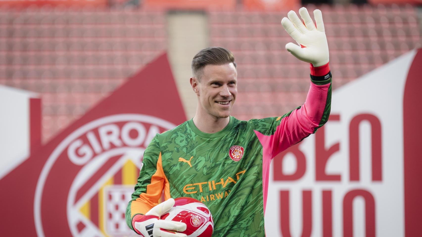 Ter Stegen, en su presentación con el Girona FC en Montilivi