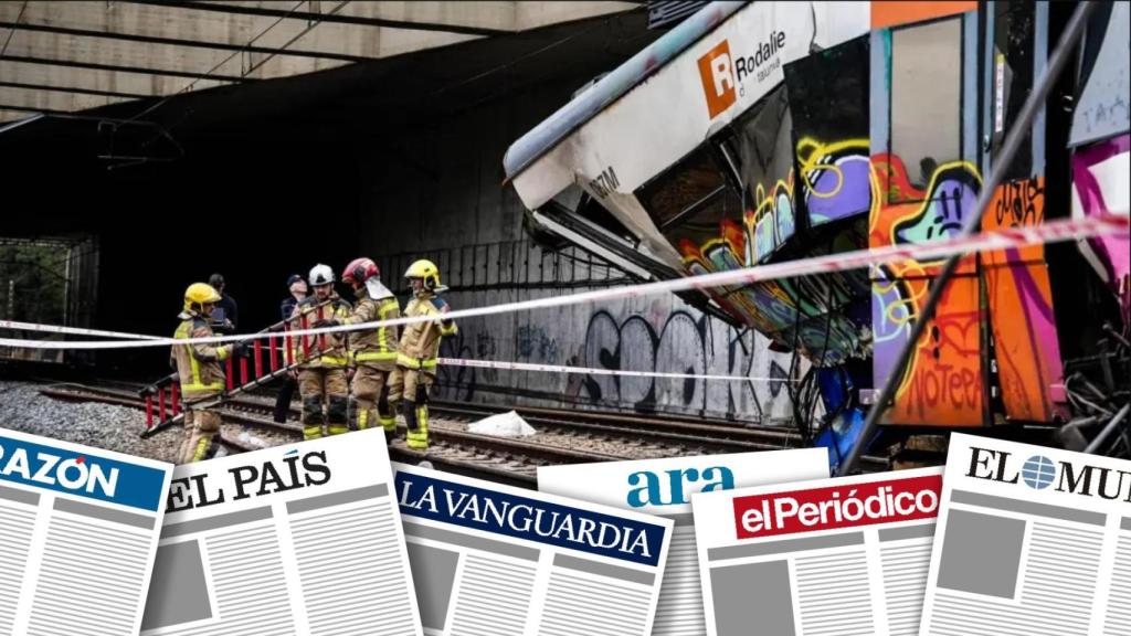 Fotomontaje del accidente de tren el Gelida