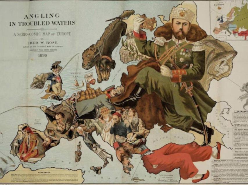 Caricatura sobre la complexitat política d’Europa el 1899