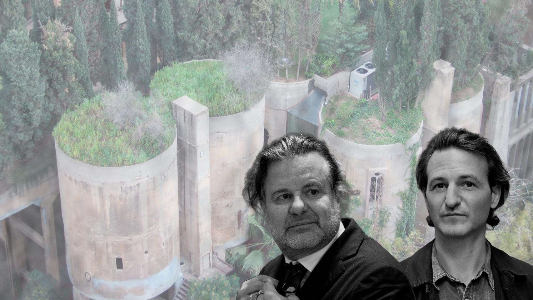 Fotomontaje de Ricardo y Pablo Bofill y de fondo, el taller de arquitectura que levantó su padre