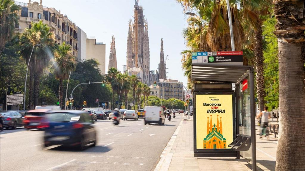 Una marquesina publicitària a Barcelona.