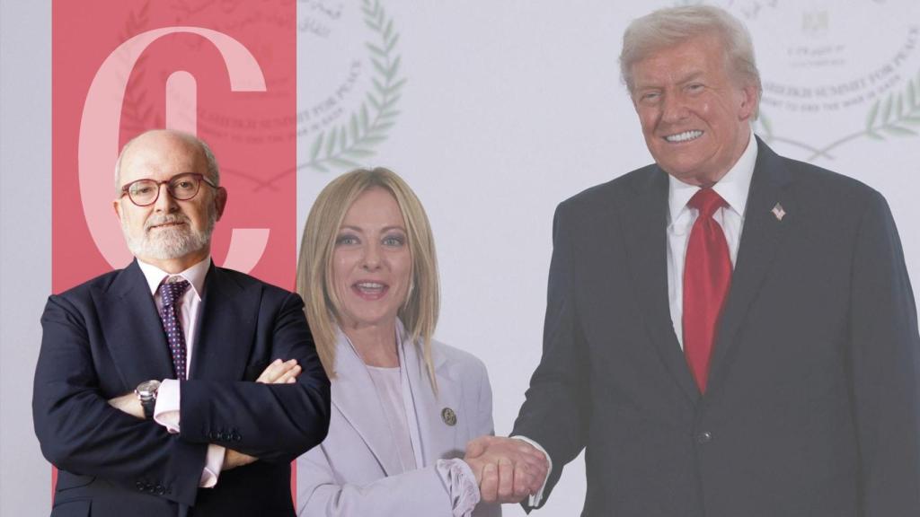 La presidenta de Italia, Giorgia Meloni (i), y su homólogo de EEUU, Donald Trump (d)